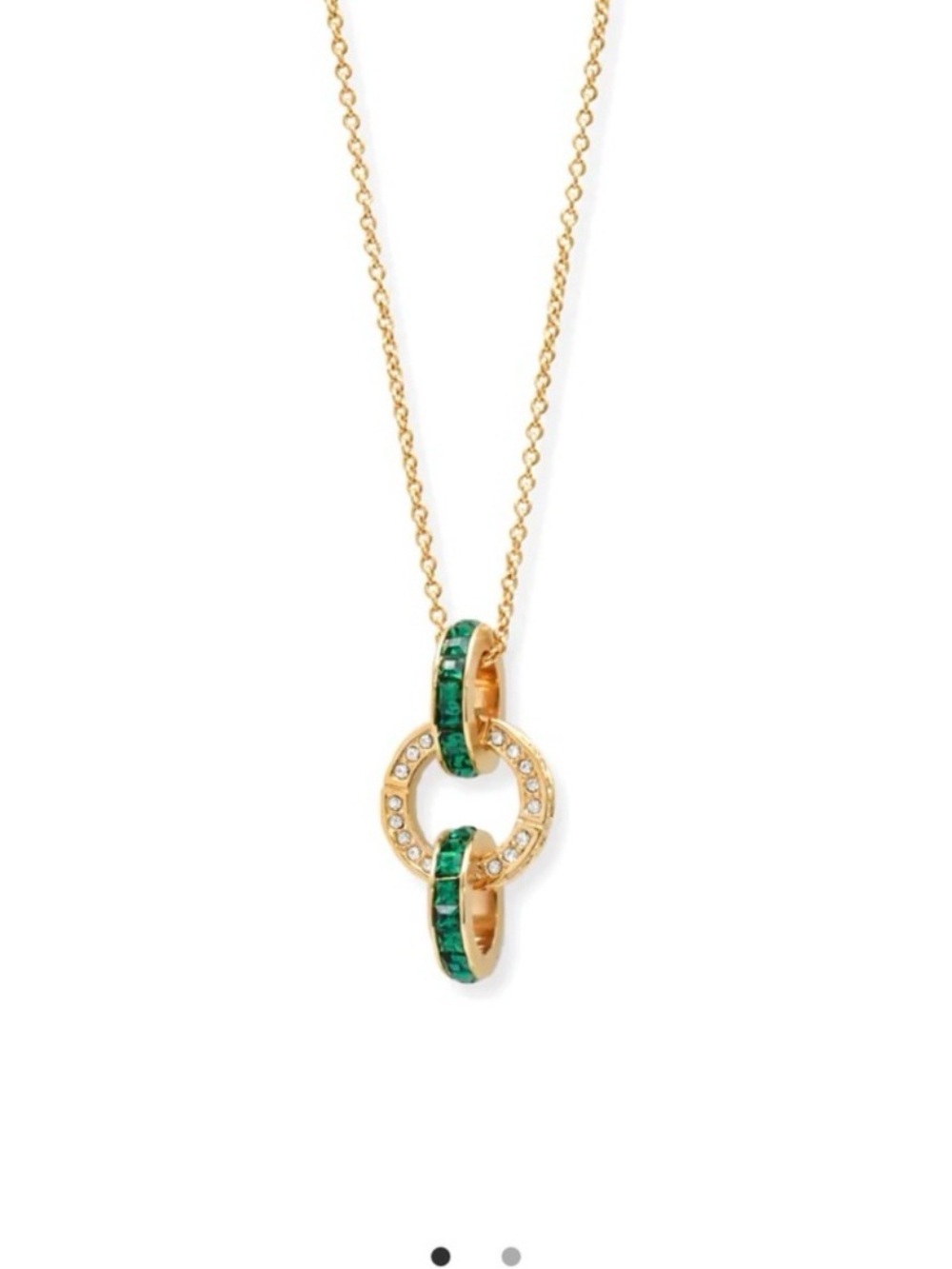 Grossé Vertical Miss Matte Green Necklace Gold Tone Crystal Designer Jewelry